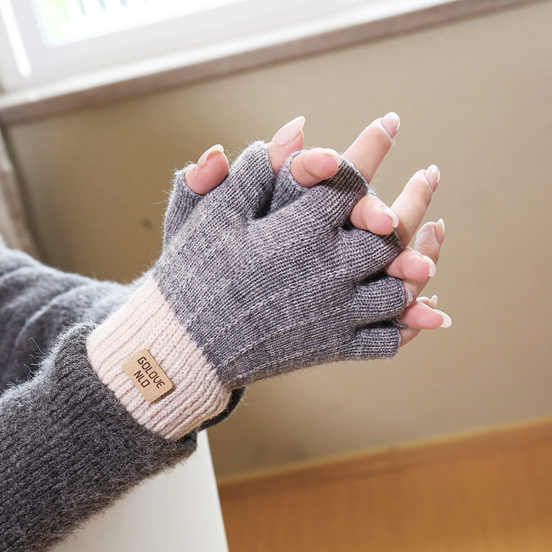 手套冬季加绒加厚韩版防寒骑行触屏针织手套保暖男女通用毛线手套|undefined
