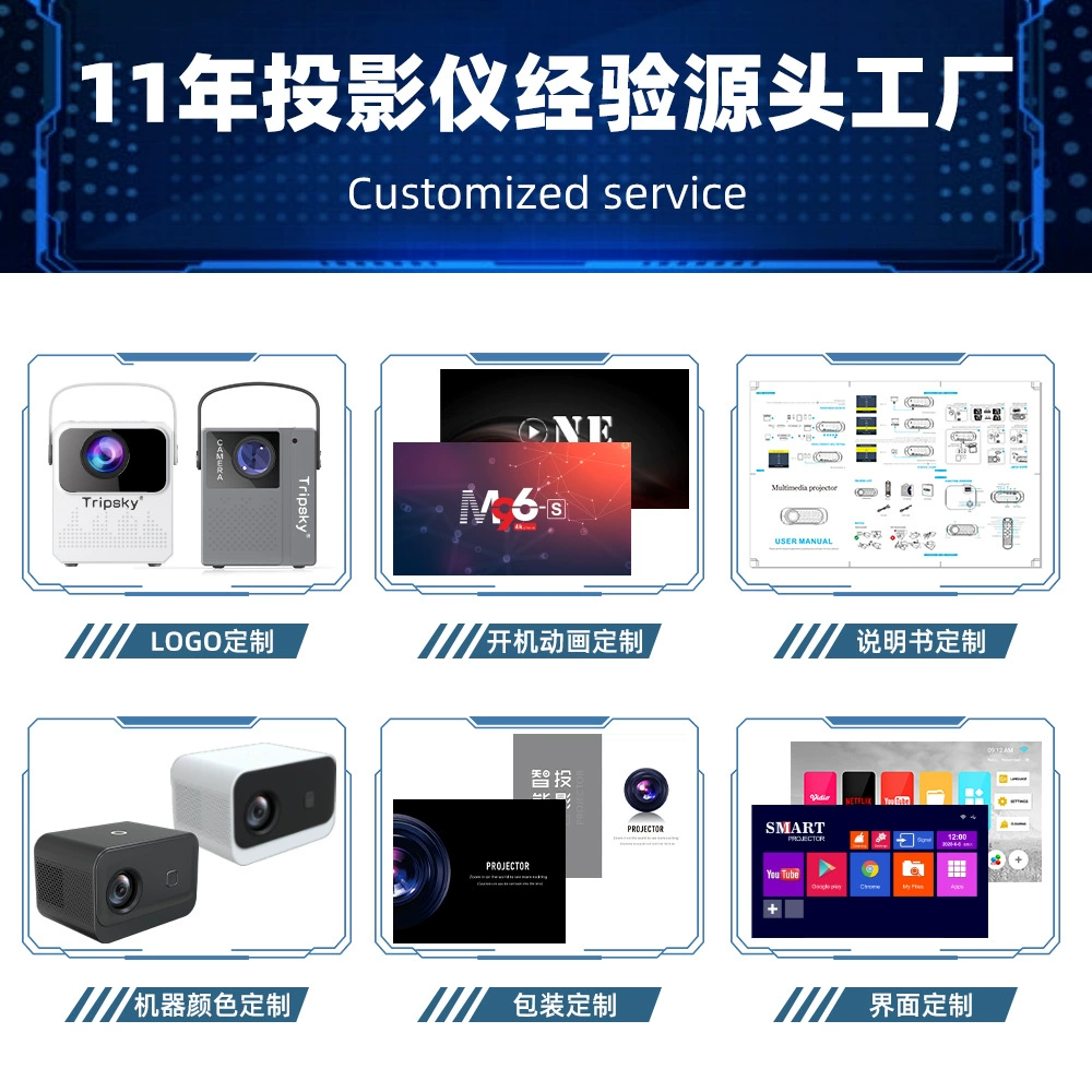 Handheld Projector (T2Pro) Portable Wi‑Fi Mini Projector, Android/iOS Screen Share, 22×16×20 cm