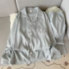 Yunduo Cotton-18304# Men's Gray Blue (Double Length)