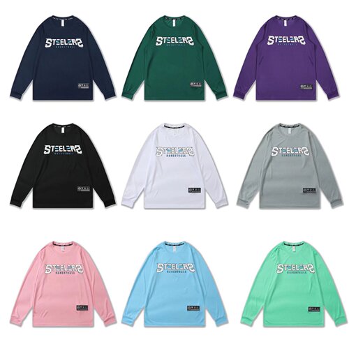 American style basketball long sleeve shooting shirt for men, thin sweat-dripping training top, game running basketball sweatshirt uniform