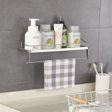 卫生间置物架免打孔浴室毛巾架不锈钢壁挂式双层洗手间厕所收纳架