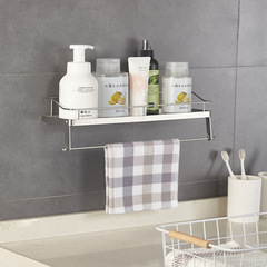 Bathroom storage rack without punching bathroom towel rack stainless steel wall-mounted double-layer bathroom toilet storage rack