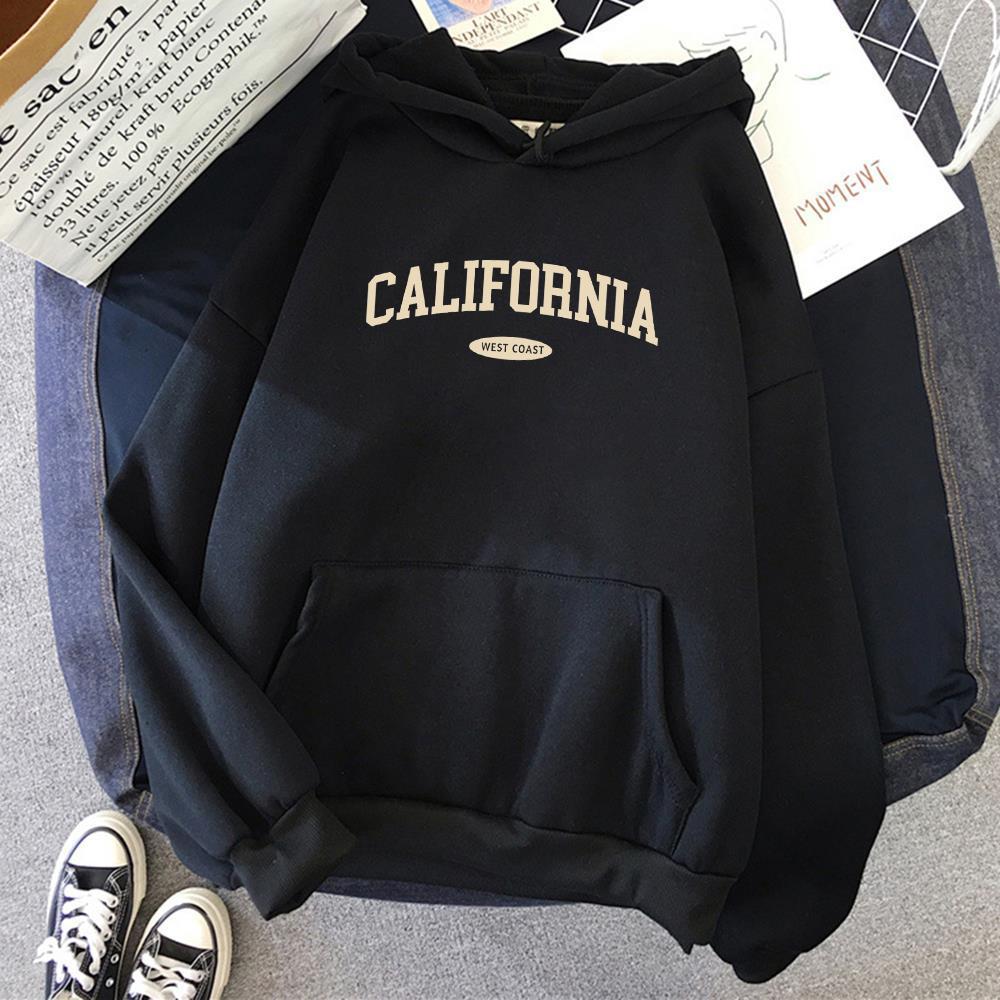 California West Coast Design Womens Hoody Hip Hop All-Match