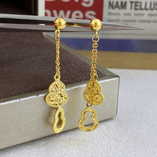 黄金正品5G黄金国潮风女款时尚耳饰足金999耳环耳坠葫芦蝴蝶耳钩