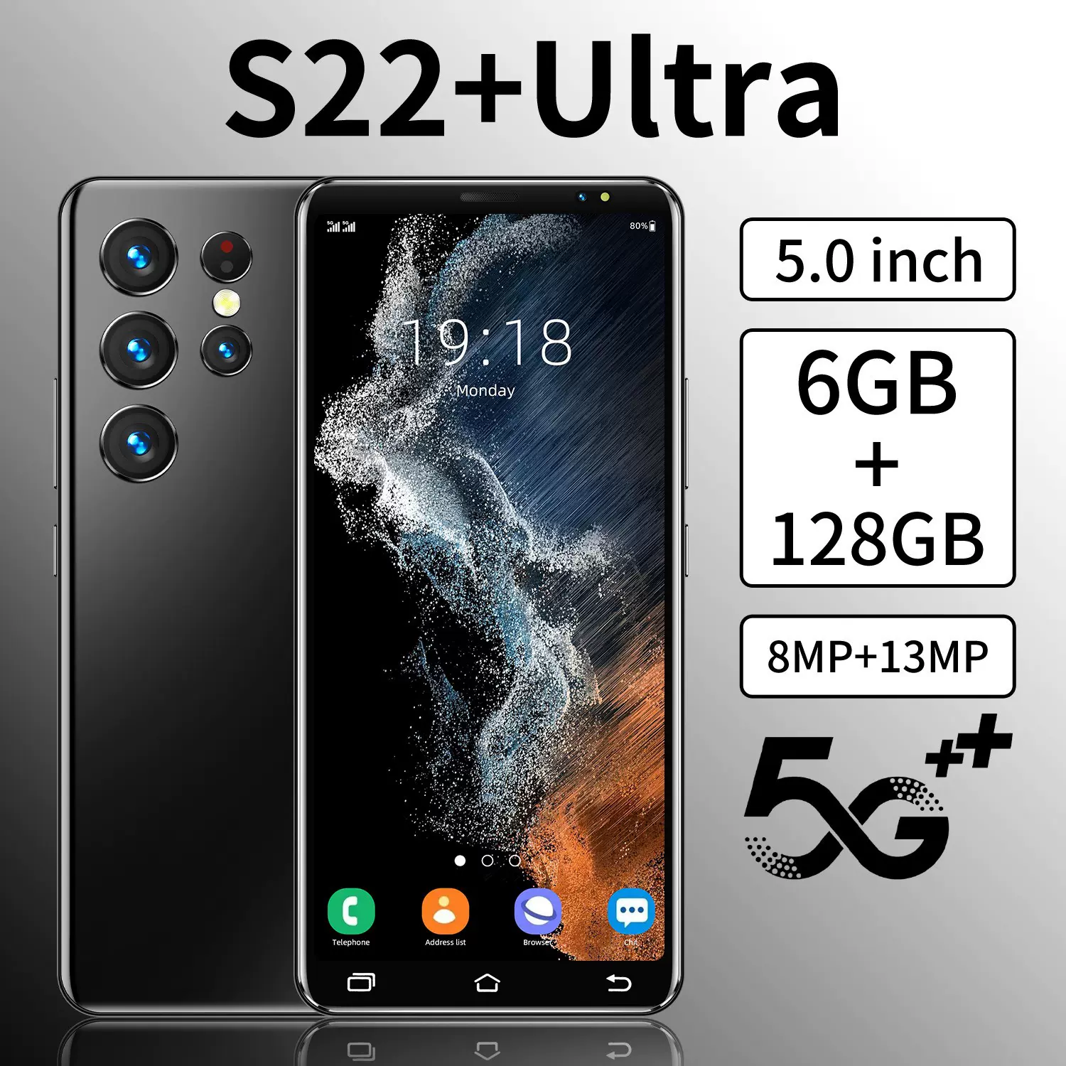 跨境手机S22 ultra智能安卓手机512+4内存5寸屏幕双卡低价手机