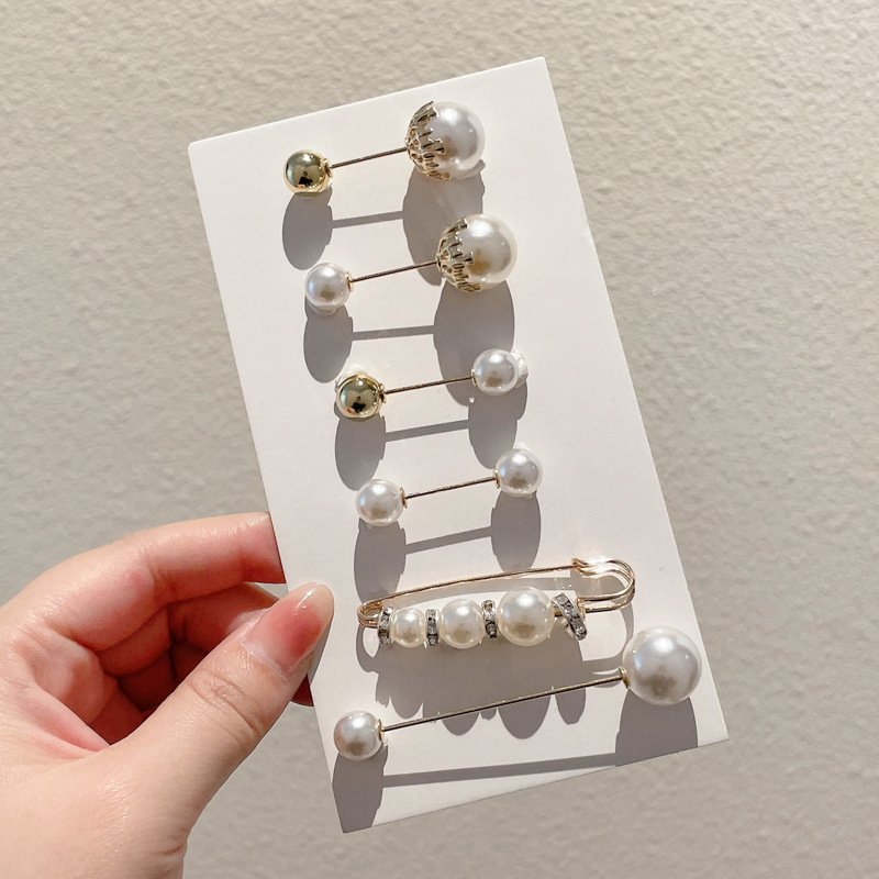 Falda con hebilla de cintura de perlas, circunferencia de cintura grande, cambio de artefacto, hebilla anti-luz, ropa, broche de diseño fijo