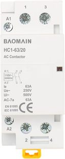 Baomain Ac Contactor Hc1-63\/20 110V 63A 2 Pole 2No Neutral Circuit Control