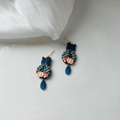 新鮮でかわいいニッチデザインの田舎の子猫のイヤリング、フォレストスタイル、多用途、ハイエンド、絶妙な文学イヤリング