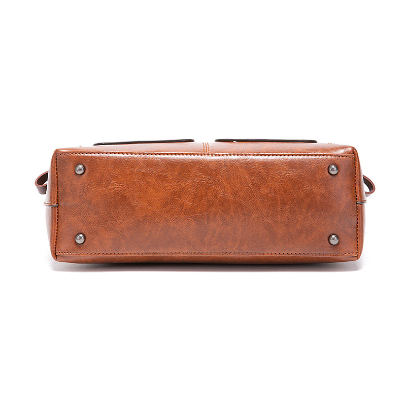 Guangzhou Oil Wax PU-Leder Neue Mode Doppeltasche Handtasche Einzelschulter Diagonal Straddle Bag_voghion.com