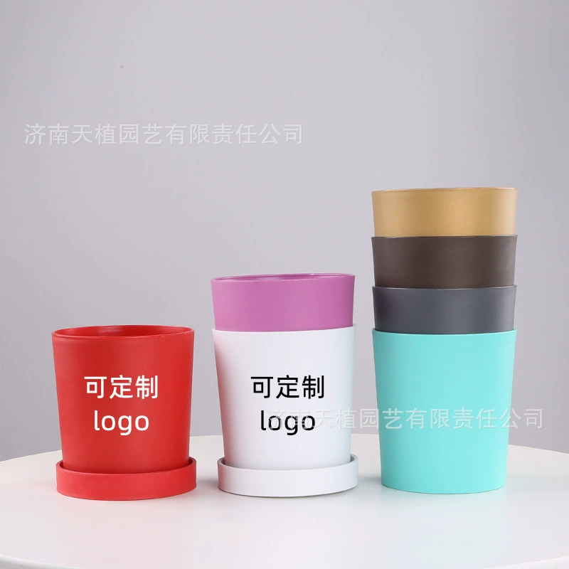 PP пластиковый цветочный горшок мясистая зеленая Роза имитация керамического креативного круглого маленького цветочного горшка