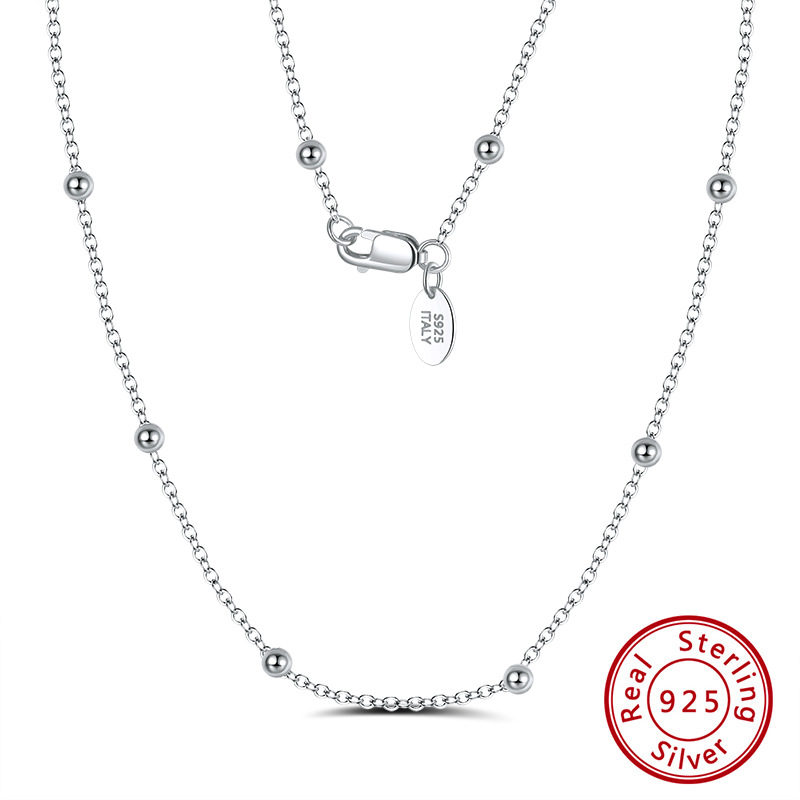 Collar exclusivo transfronterizo fábrica al por mayor de Plata de Ley 925 cadena llana cadena cubana cadena de giro del coche DIY colgante-cadena libre