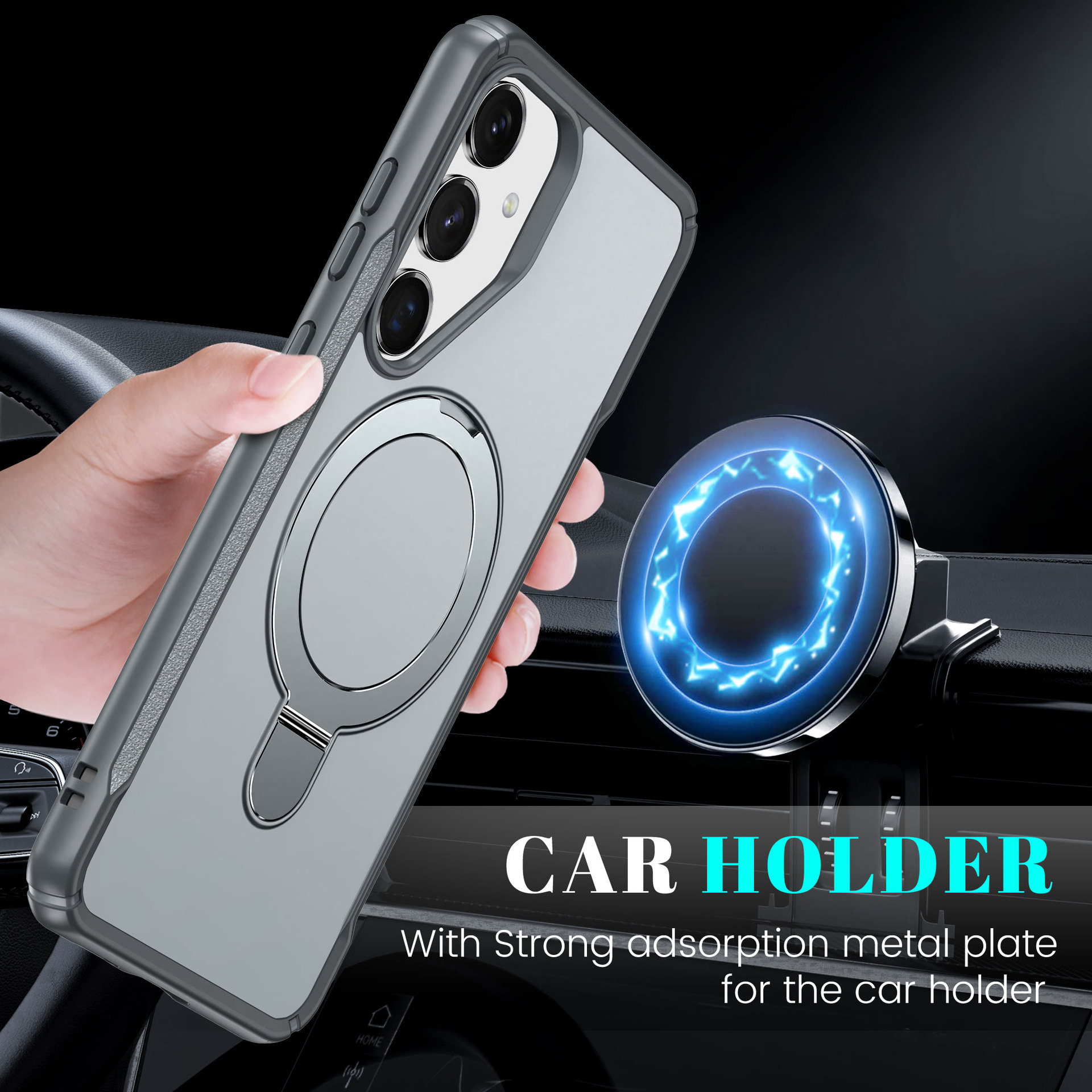 Handyhülle passend für Samsung S25U/S25 Edge/S24, magnetische Halterung mit glatter Oberfläche_voghion.com