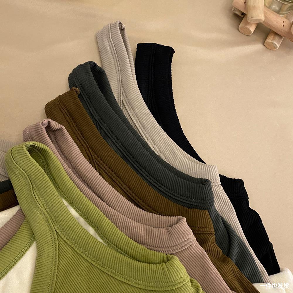 Otoño e Invierno forrado de lana térmica camisola ropa interior Slim bottoming cómodo chaleco sin mangas bottoming camisa interior superior