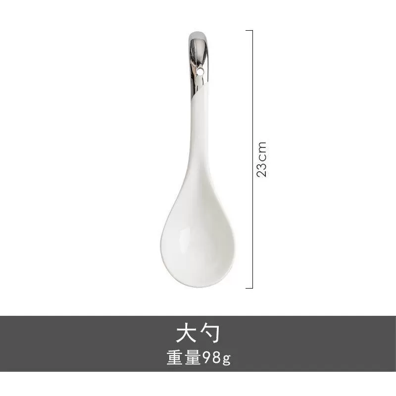 Ceramic Tableware Set, Light Luxury Style, Silver Hammered Hammer-Edge, Multi-piece Soup & Dinner Service