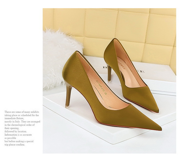 Mode einfach alle-passenden high heels dünne fersen high heels flach mund spitzen frühling und herbst satin frauen der einzelnen schuhe_voghion.com