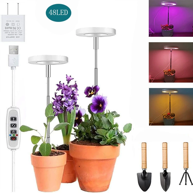 48LEDce сертифицированное кольцо Ангела лампа для роста растений Выдвижная лампа для растений с наземной вставкой полный спектр заполняющий свет для суккулентов