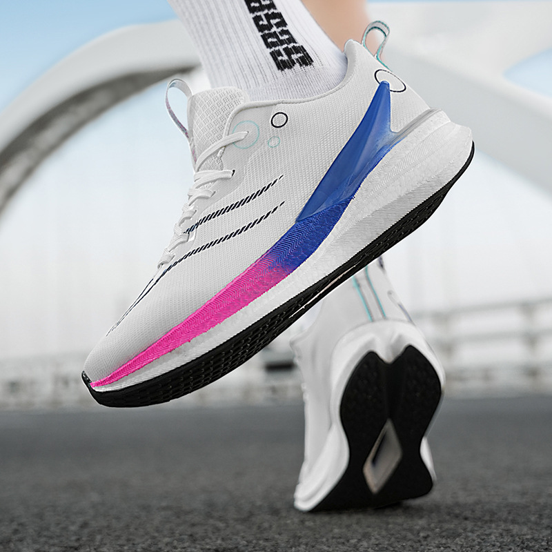 Fricción sonora real explosión suave zapatos de carrera de velocidad juvenil para hombres 2025 nuevo anti-deslizante desgaste pareja zapatillas deportivas