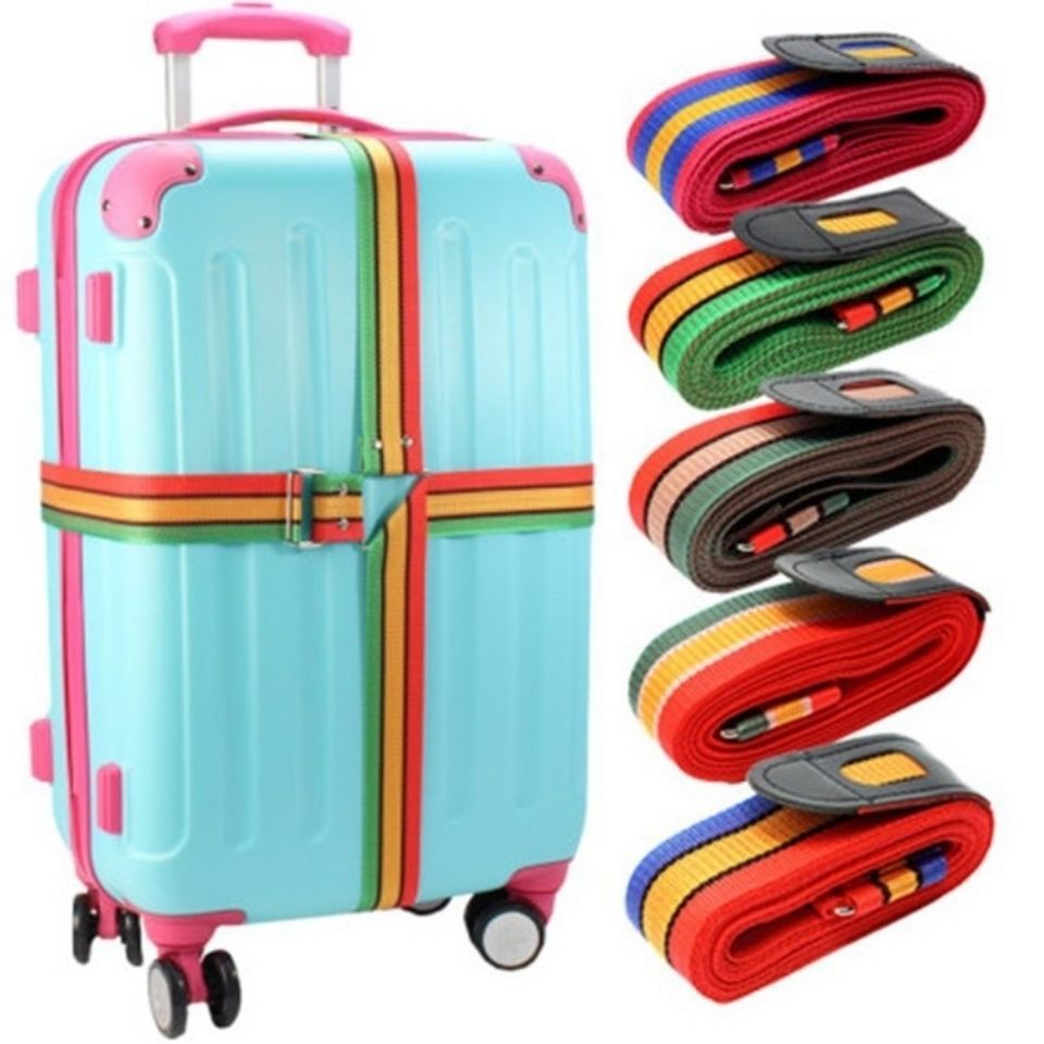travel pull rod suitcase Bundled with thickening strapping tape adjust cross Reinforced with one word password Luggage belt