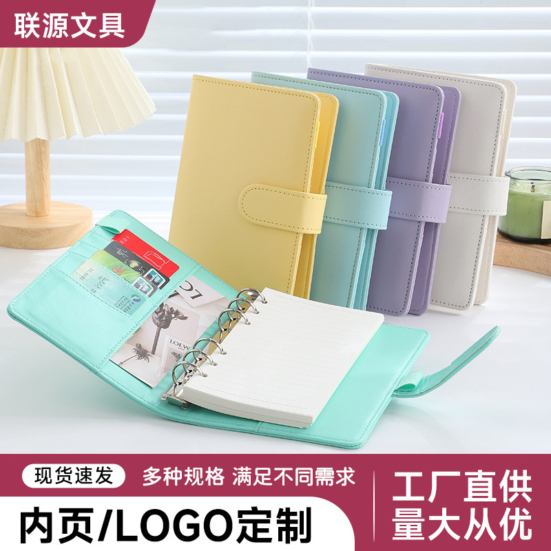 Cuaderno creativo con cremallera y cierre de cinta adhesiva, éxito de ventas transfronterizo en Amazon, cuaderno de piel sintética, planificador financiero