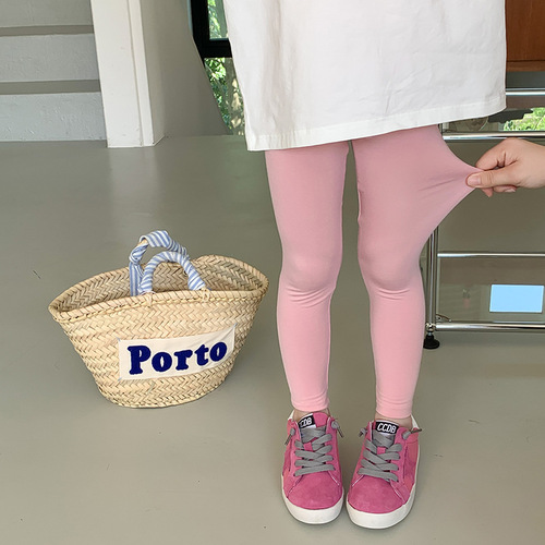 Elmo Beibei Children's Clothing  Children's Versatile Slim Children's Pants Girls Baby Summer Thin Modal Leggings