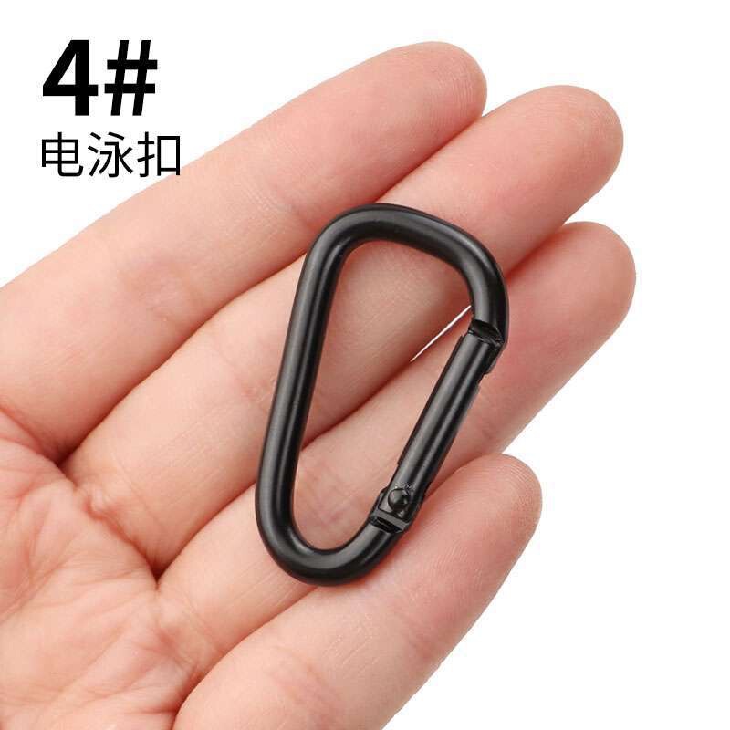 D 字型ひょうたん型オールブラックアルミ合金カラビナ Bluetooth ヘッドセットシェルフックミニキーホルダージュエリーアクセサリー|undefined
