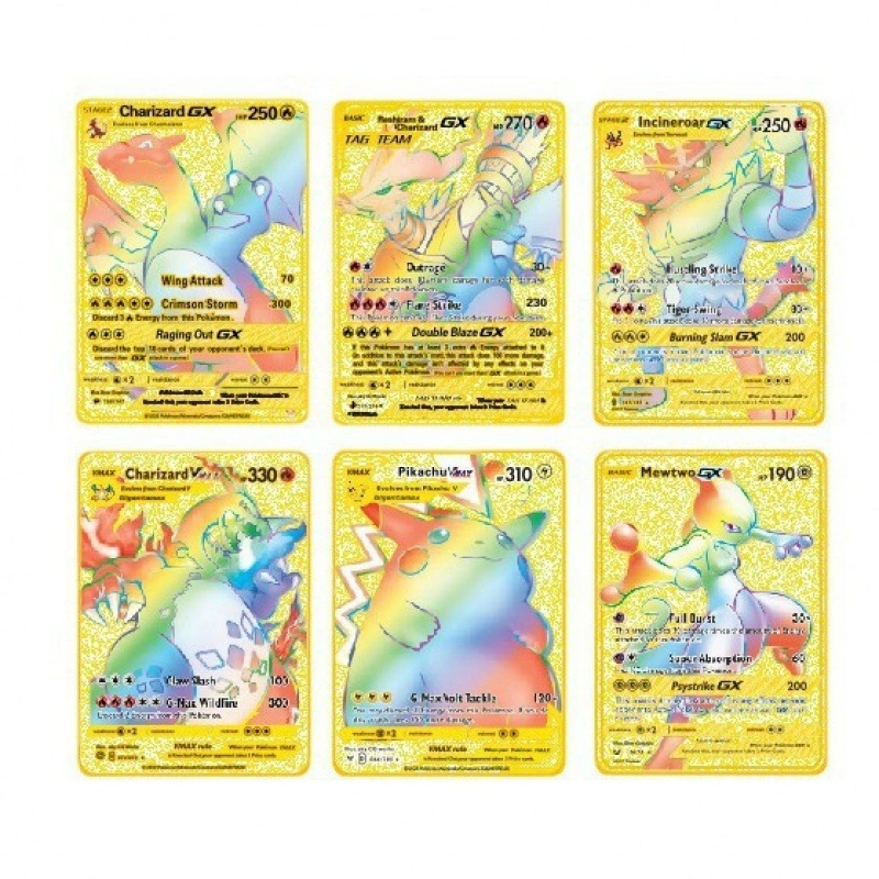 Иностранные поставки покемонов, аниме, мультфильмов, маленьких металлических карт, карт покемонов, оптовая продажа, нержавеющая сталь