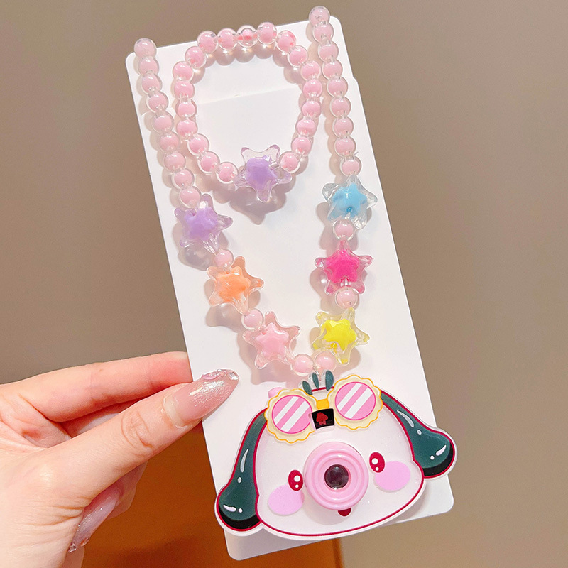 선글라스 강아지 프로젝션 목걸이 및 팔찌 [2종 세트]