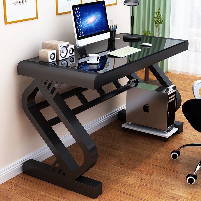 Tempered Glass Computer Desk Desktop Home Gaming Table Modern Simple Study Table Home Bedroom Writing Desk