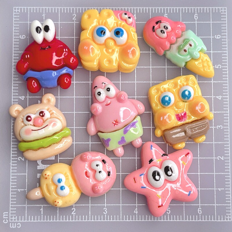 Small size biscuit sponge baby glossy handmade DIY cream glue phone case hairpin head rope resin accessories patch