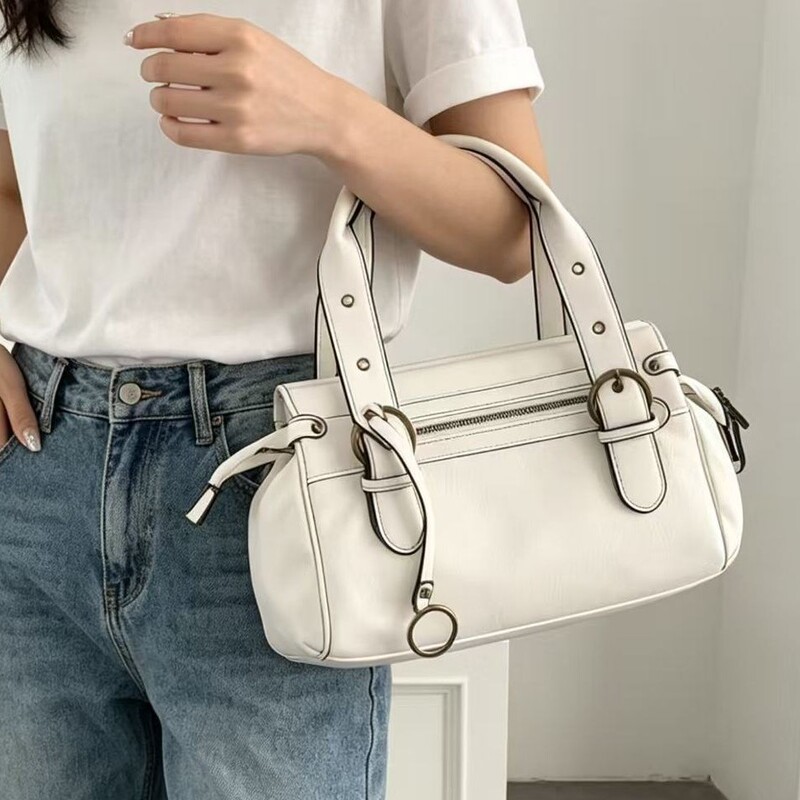 Retro Boston Bowling Bag, High-End Fashion Commuter Tote Bag, Niche Hot Girl Handbag Retro Boston Bowling Bag, High-End Fashion Commuter Tote Bag, Niche Hot Girl Handbag