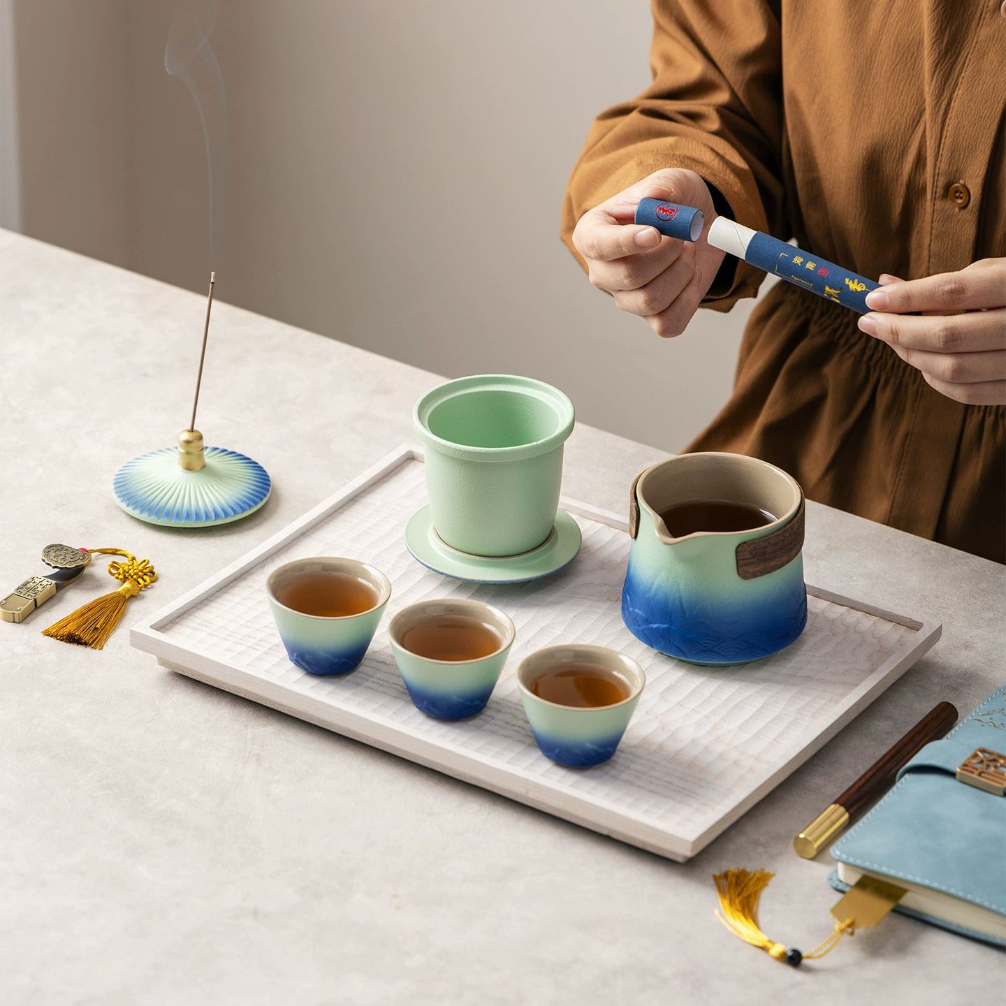 Tea set for traveling, high-end gift box, Birthday gift