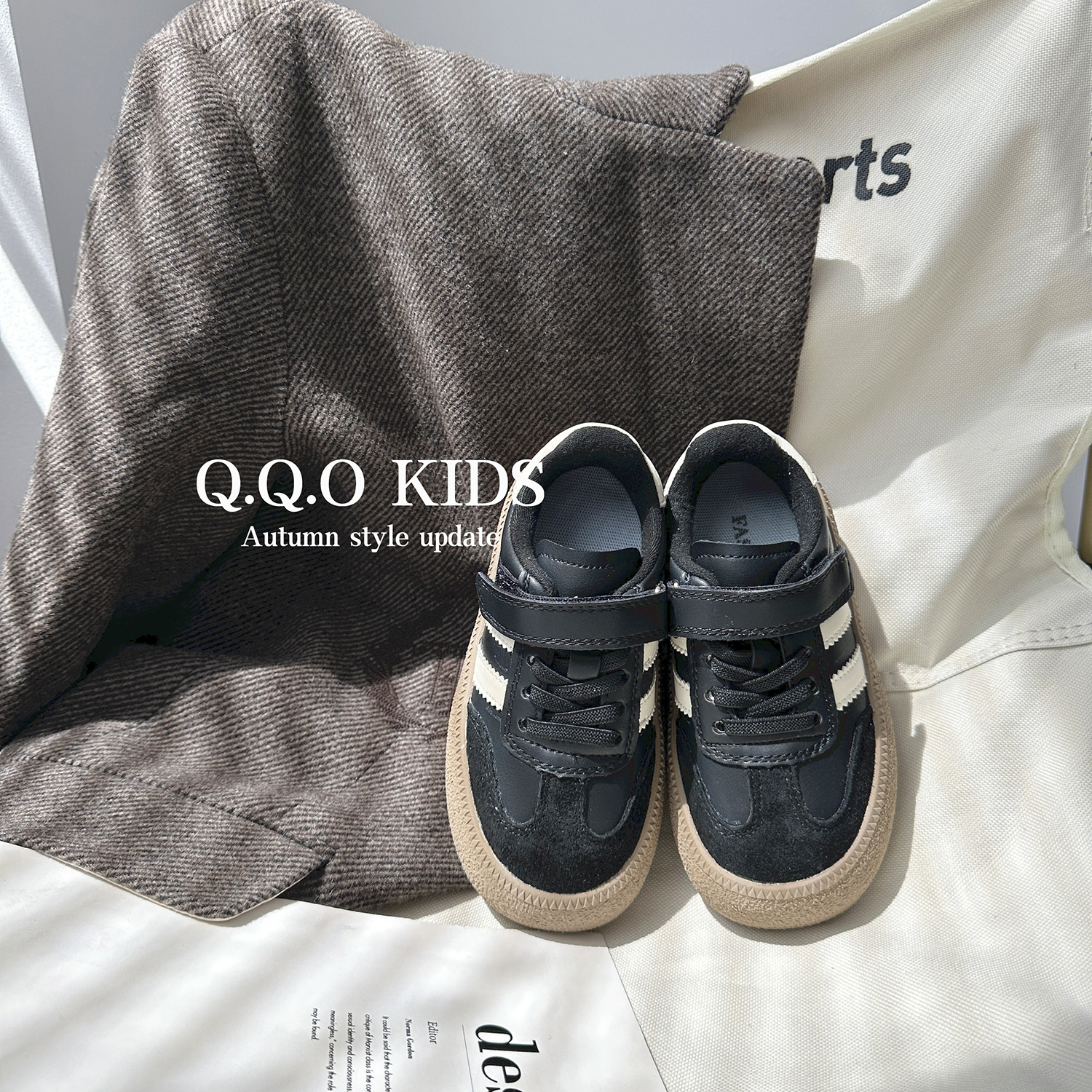 QQO Scarpe per bambini 2023 Autunno e Inverno Nuovi bambini Scarpe basse da tavolo Scarpe casual da ragazzo Moda per ragazze peluche_voghion.com