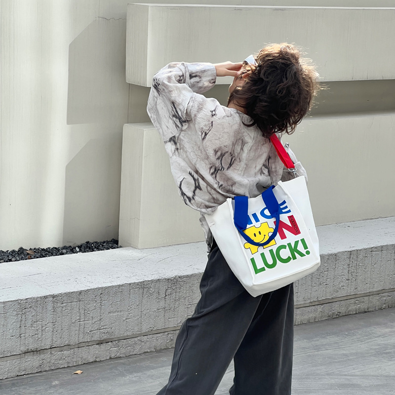Bolso de mensajero para niños y niñas de moda coreana, bolso de hombro para niños con estampado de moda, nuevo bolso para niños con letras simples