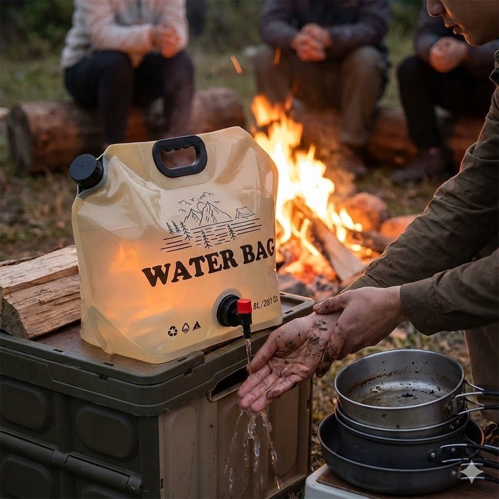 Portable car-mounted foldable large-capacity soft outdoor camping water bag for trunk picnic use