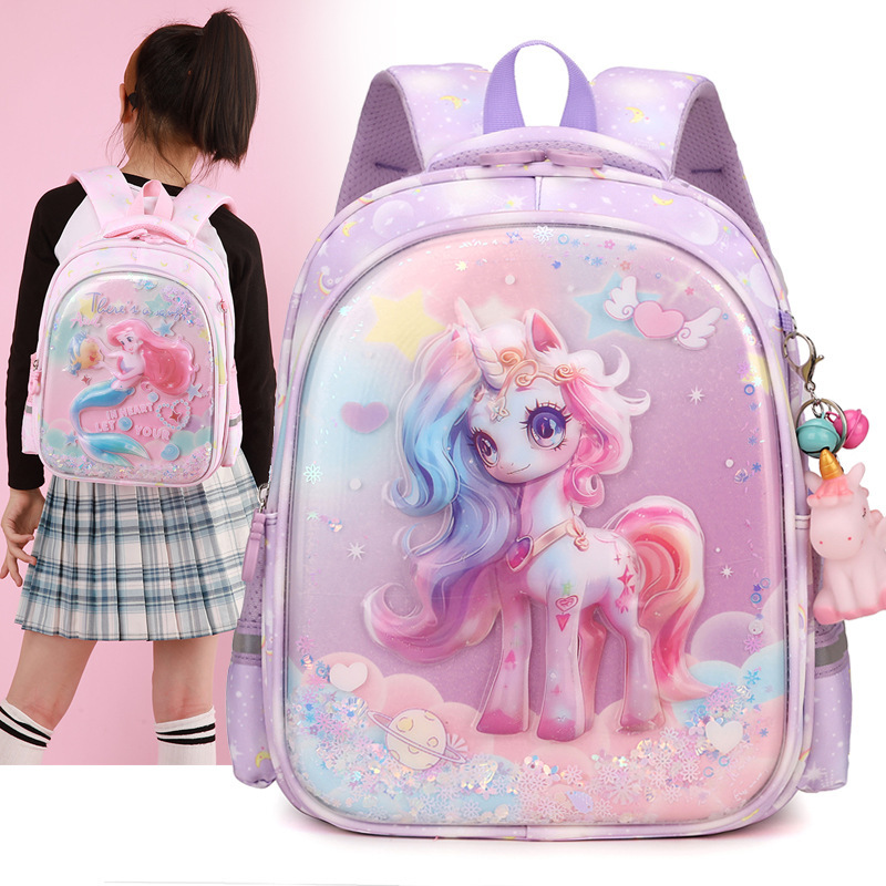 2025 nueva clase de niñas clase media clase larga carcasa dura luz jardín de infantes lindas mochila de estudiantes impermeables mochila de niños