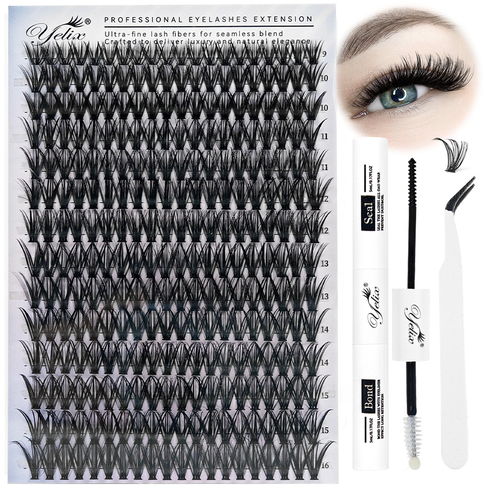Europeas y estadounidenses falsas pestañas 30D40D50D transfronterizas DIY 32 filas 640 ramas de pelo grueso libro de pestañas de comercio exterior