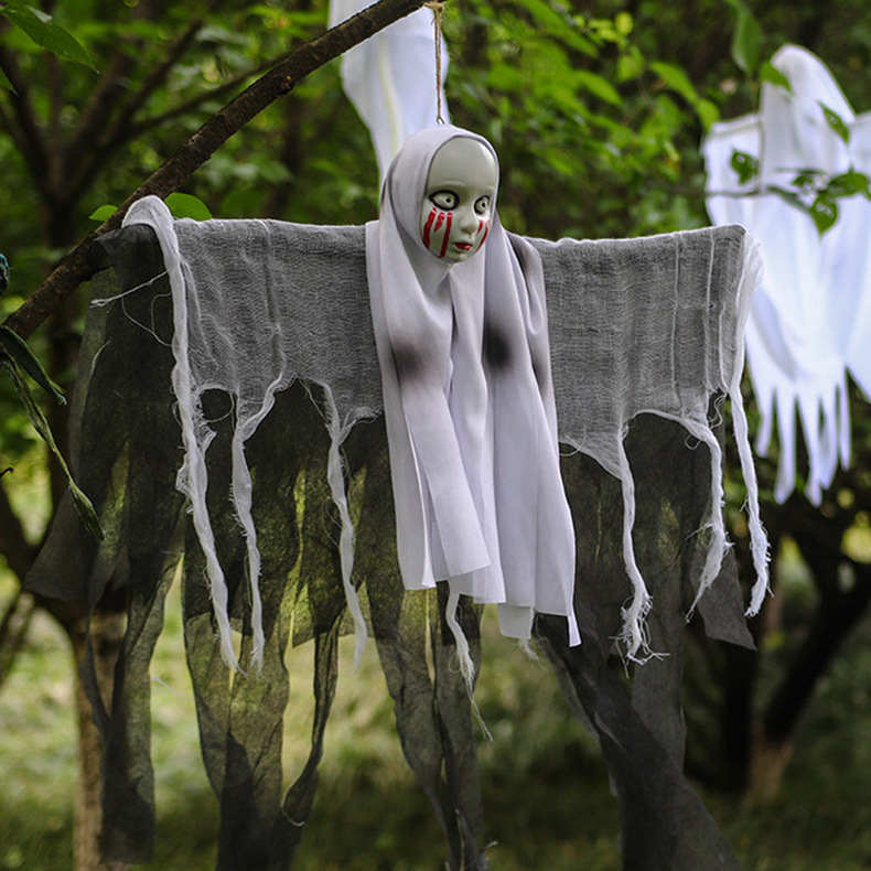 Transfronterizos para gaza de calaveras, fantasmas, accesorios de terror, colgantes de Halloween, decoración de fantasmas.