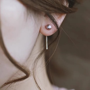Natural Lilac Freshwater Pearl Earrings Ear Studs Elegant All-match Personality Sweet Simple Earrings 925 Silver