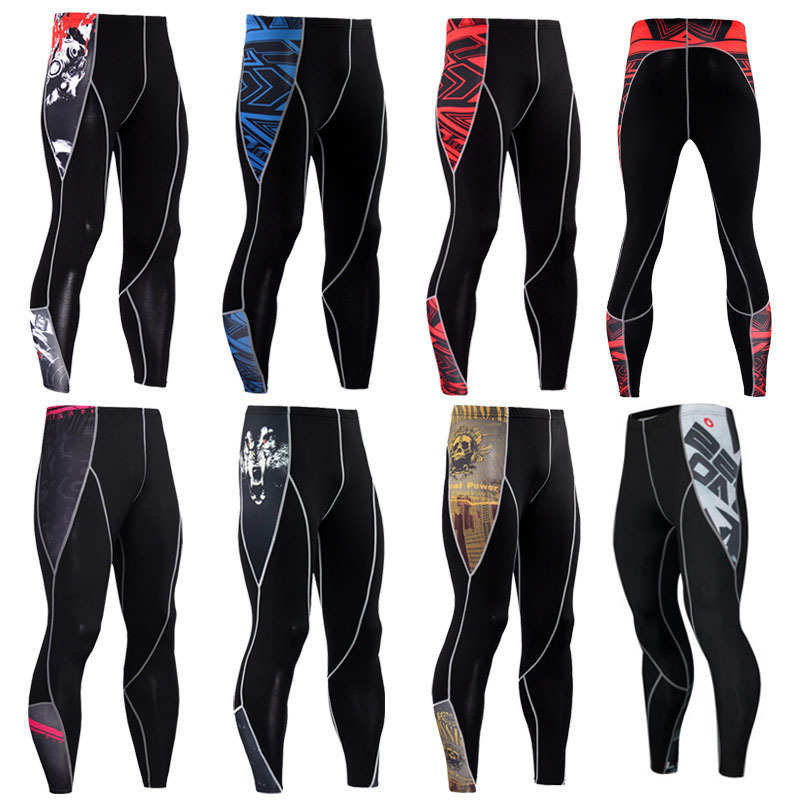 Foreign Trade Printed Sports Tights Breathable Elastic Leggings Basketball Running Compression Track and Field Training Fitness Pants