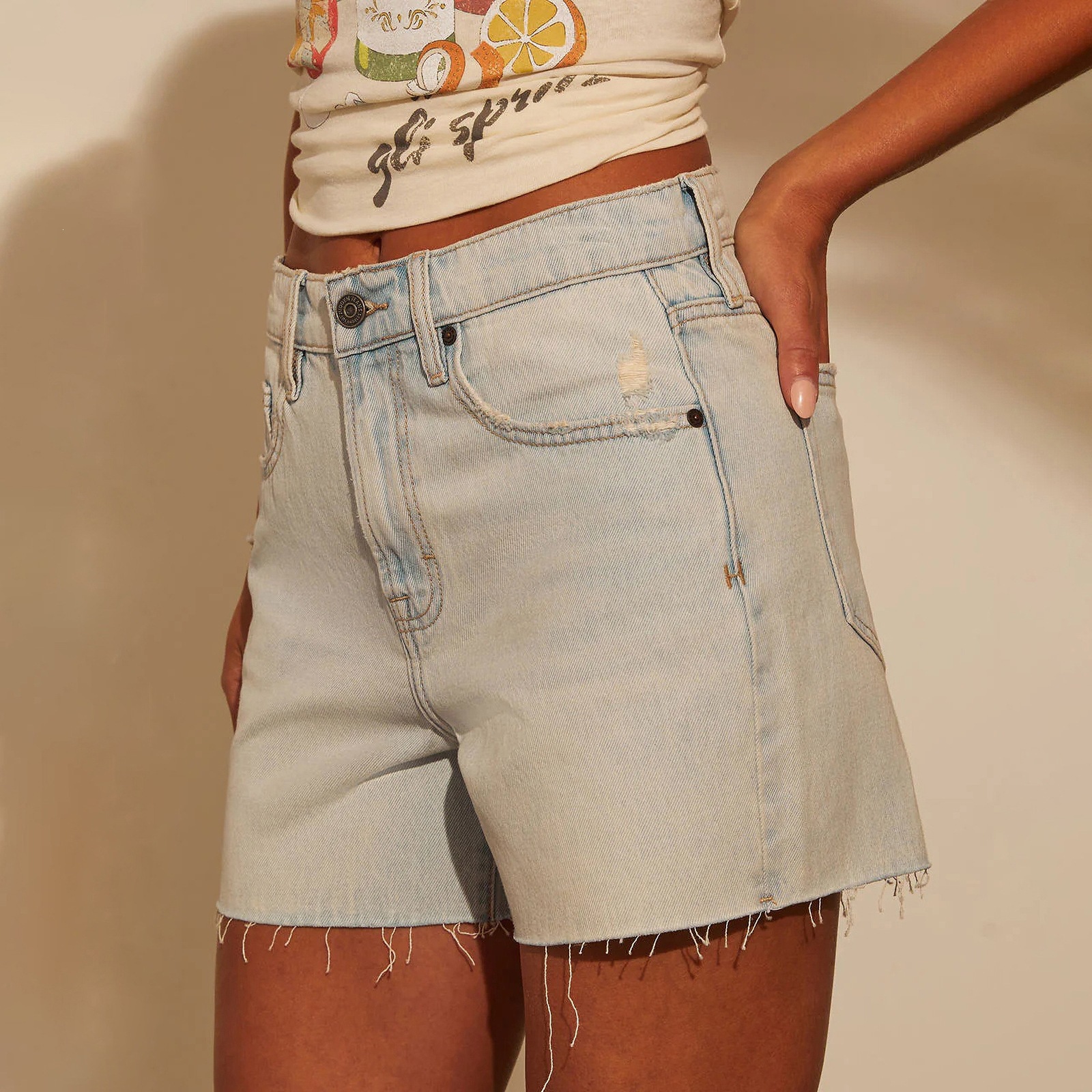 Cross-Border Temu Amazon European and American Foreign Trade New Summer Fashion Women's Denim Shorts Ripped Elastic Straight Pants