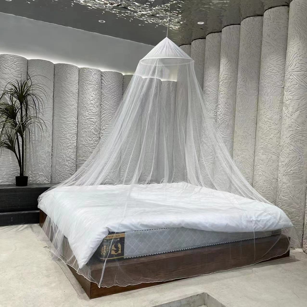 Princesa mosquiteros cúpula de puerta única mosquiteros cortes redondos techo de doble cúpula mosquiteros fábrica directa