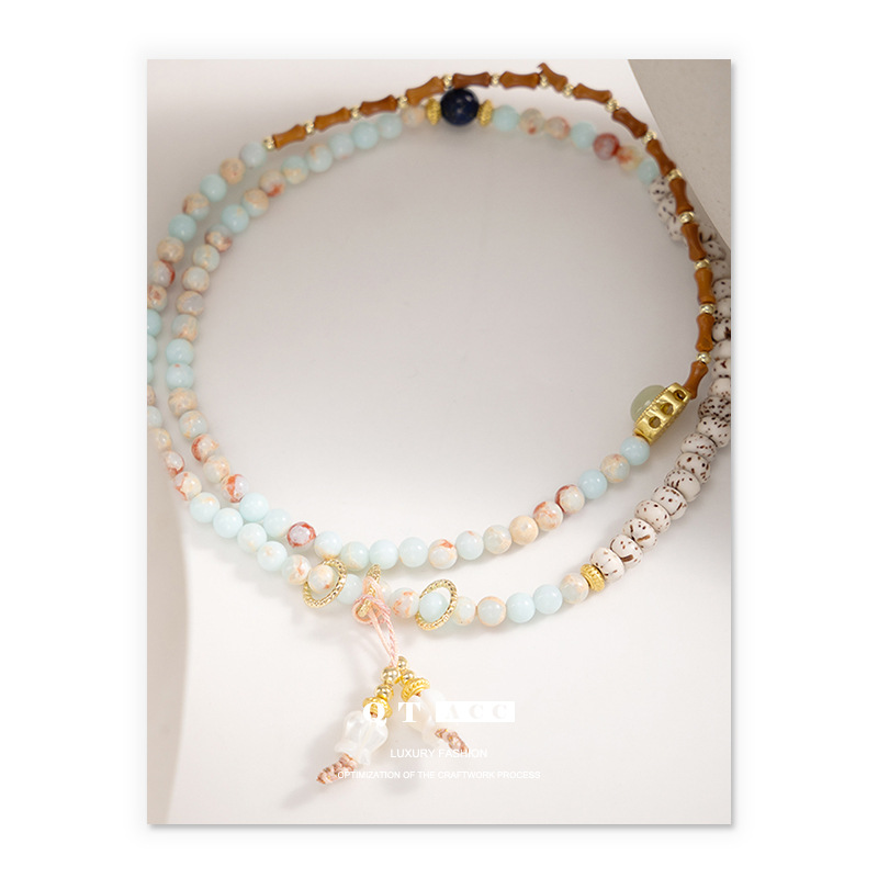Star Moon Bodhi pulsera conchas de flores nuevo estilo chino superpuesto Shoushan piedra oliva pulsera primavera y verano 25 nuevos productos
