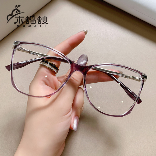 22 Cross-border Style Fashionable and Bright Spring-Loaded Protective Glasses TR90 Metal Pin Computer Safety Glasses Frame