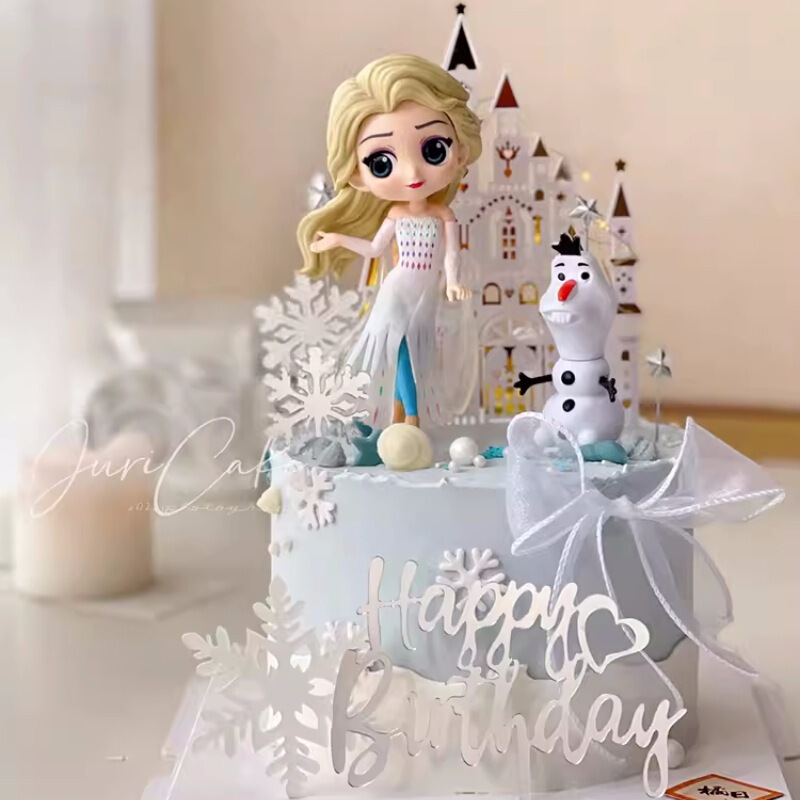 Princess Elsa Girl Birthday Cake Decorative Ornaments Internet Popular Ice Queen Elsa Castle Snowflake Plug-in Card Princess Elsa Girl Birthday Cake Decorative Ornaments Internet Popular Ice Queen Elsa Castle Snowflake Plug-in Card