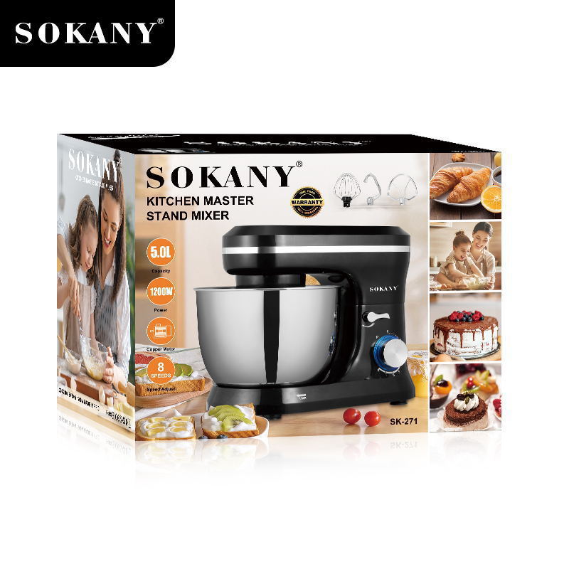 5L Xəmir Yoğuran Mikser və Qida Emalı Maşını 271Sokany