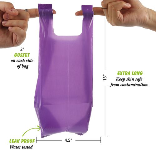 Degradable Purple Pet Vest Bag with Reel Pet Waste Bag Poop Bag Dog Bag Poop Bag Cleaning Supplies