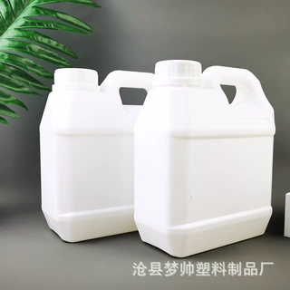 现货批发 加厚塑料桶5白色避光扁方塑料壶5公斤手提化工桶