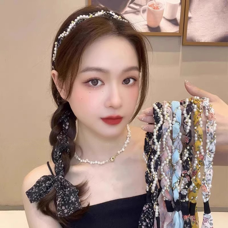 Artillas de cabello trenzadas correa de cabello para mujeres 2025 nuevo cabello en una bufandas de seda de alta calidad atadas toque de cabello verano