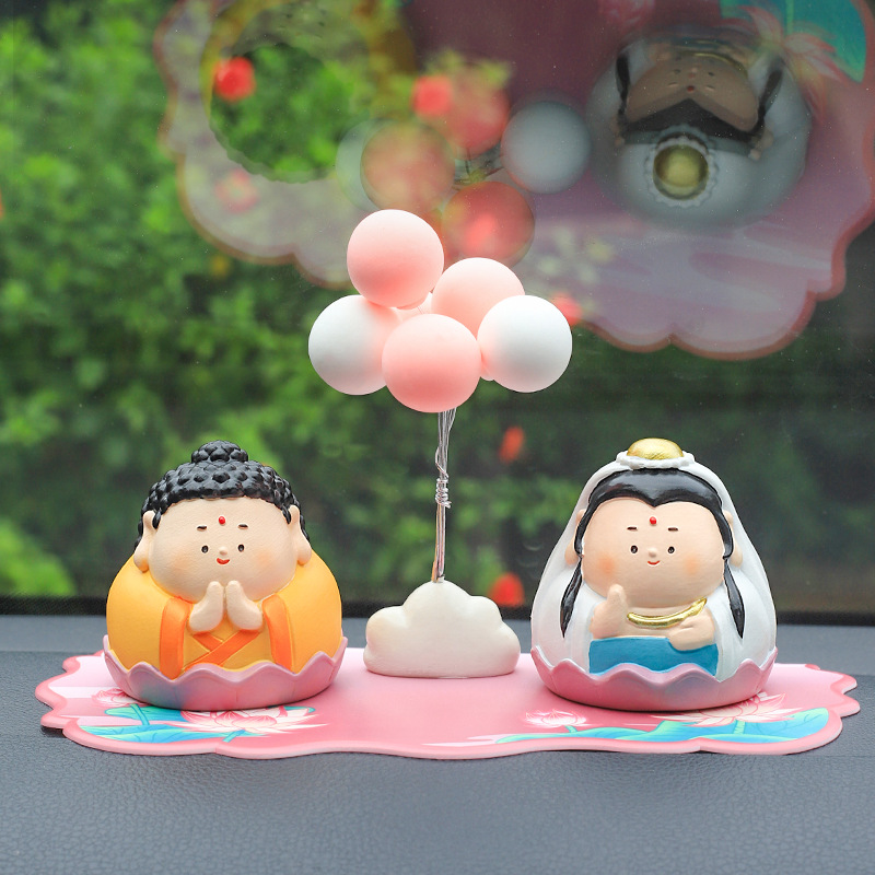 创意中式好运莲莲车载防滑垫汽车内饰PVC软胶垫隔热垫餐桌垫批发