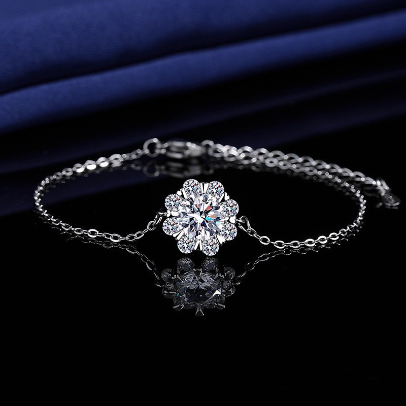 Pulsera copo de nieve de 2 quilates